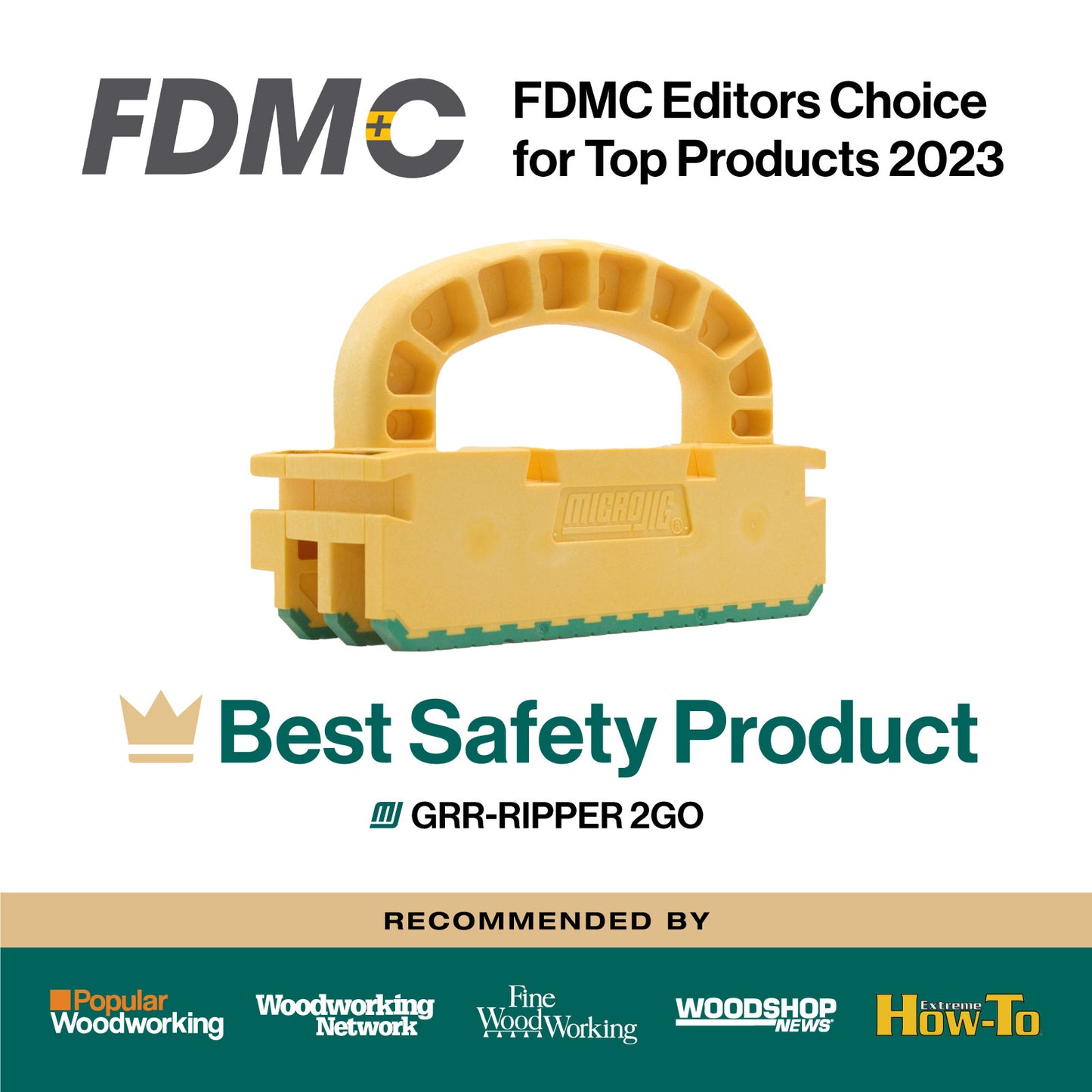 GRR-RIPPER 2GO™ Pushblock with FREE 1" Dovetail Track Hardware (12 Pack)