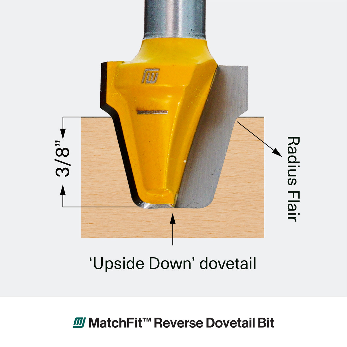 MATCHFIT Reversed Dovetail Bit