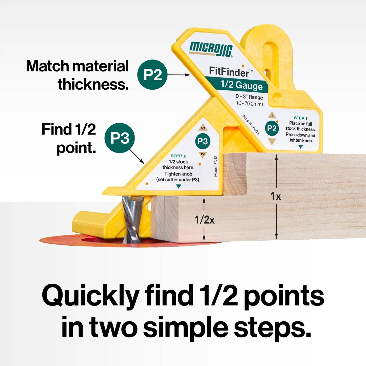 FITFINDER 1/2 Gauge - Find 1/2 thickness of material in seconds.