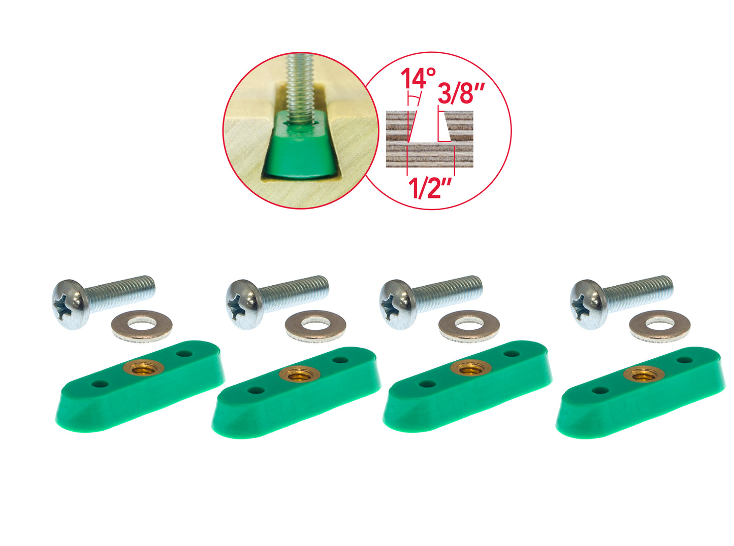 MATCHFIT Dovetail Nut Track Hardware (4-Pack)